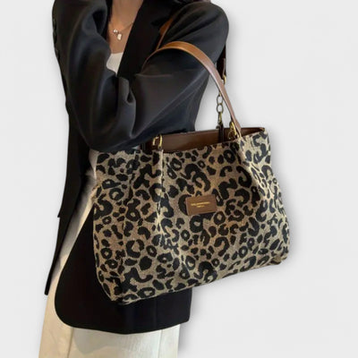 Olivia – Tote de Lienzo con Estampado Leopardo