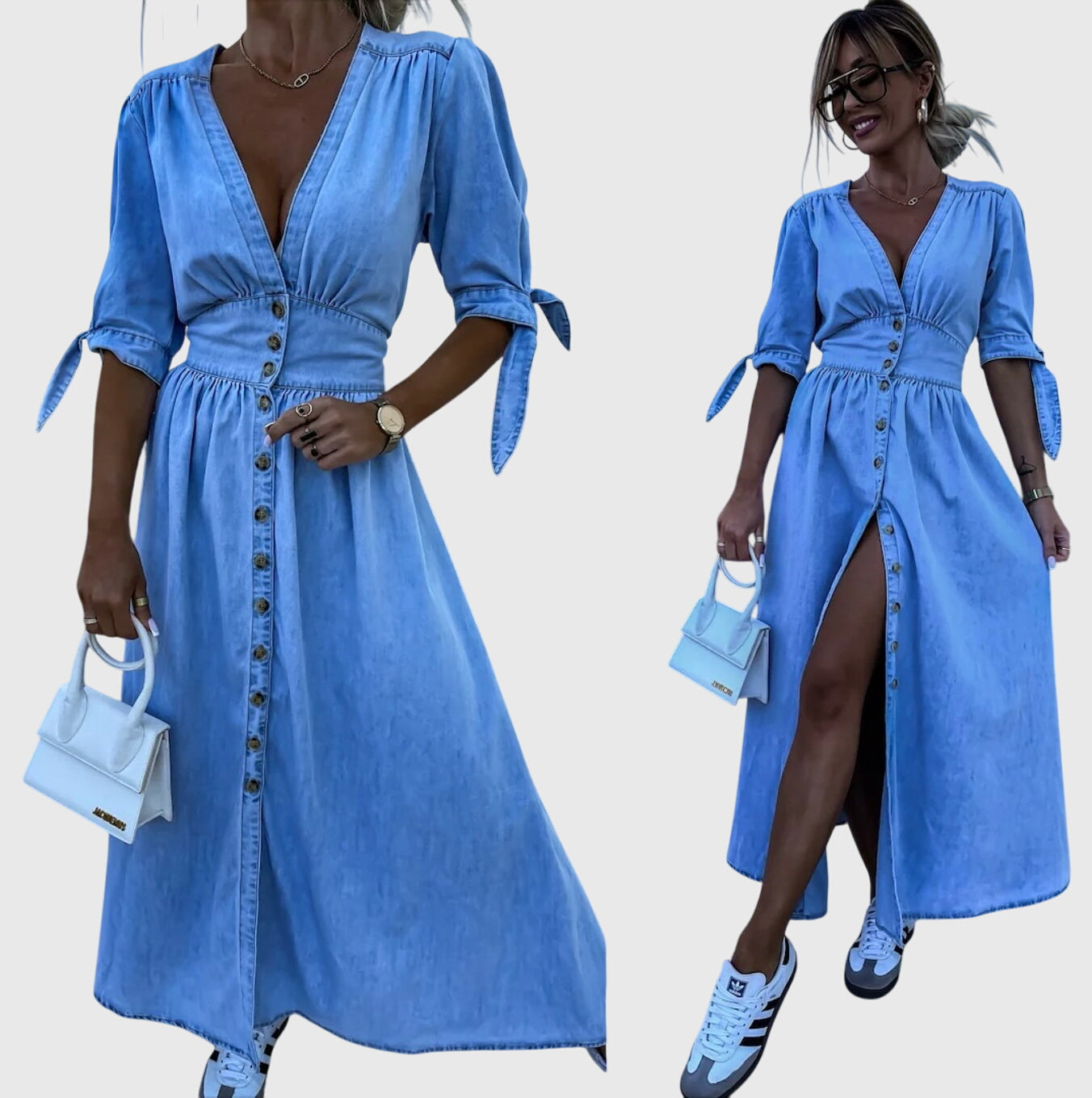 Sophia™ | Vestido de Denim Elegante