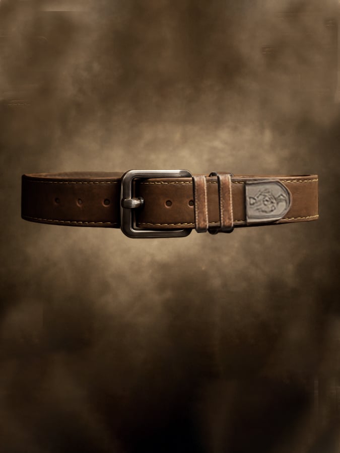 Cinturón de cuero vintage para hombre con aspecto desgastado