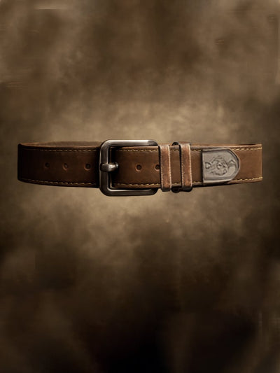 Cinturón de cuero vintage para hombre con aspecto desgastado