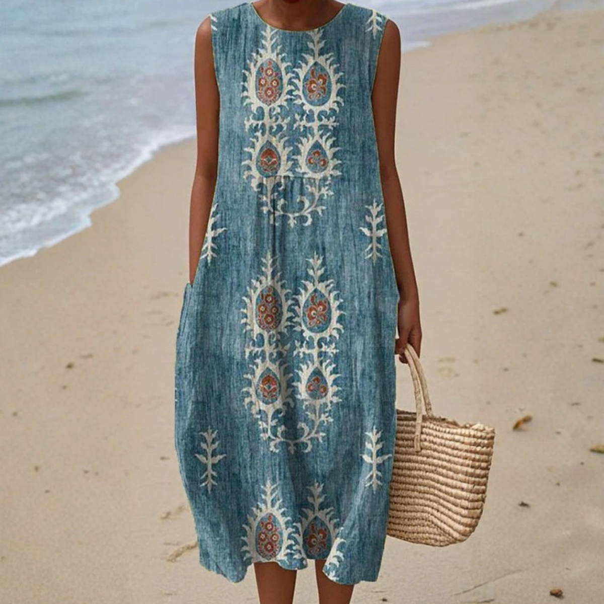 Alinta™ | Vestido Midi Boho Sin Mangas