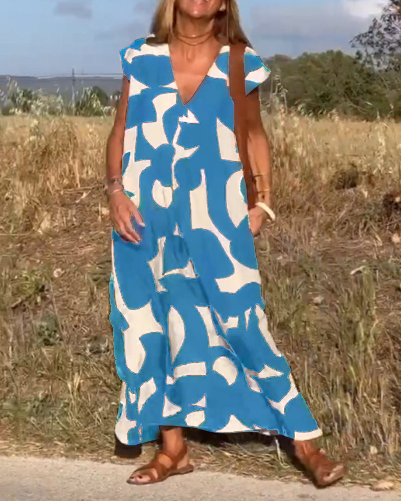 Sarinya - Vestido Estampado Con Cuello En V