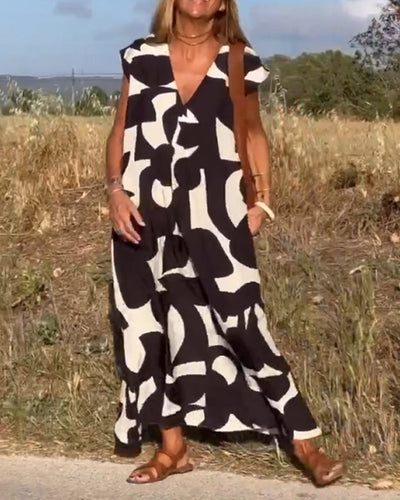 Sarinya - Vestido Estampado Con Cuello En V