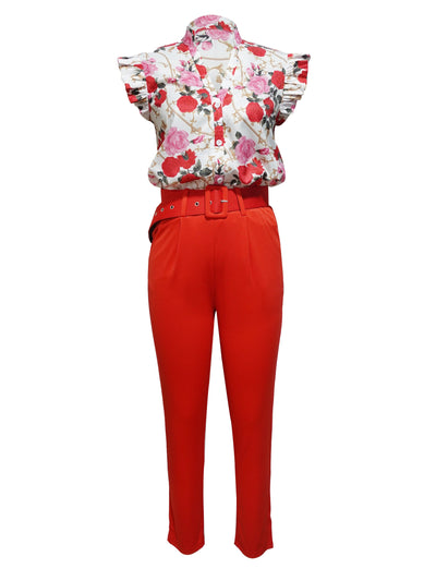 Rainie - Conjunto Elegante con Mangas Voladas