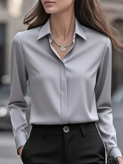 Amiliana - Camisa Elegante De Manga Larga Con Botones
