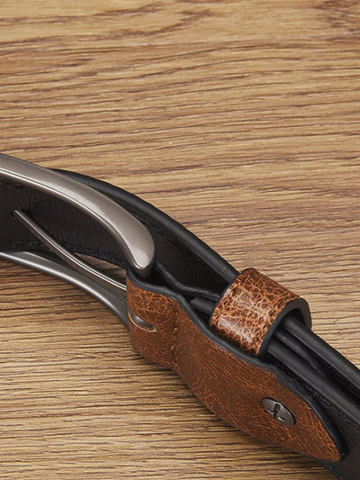 Cinturón vintage para hombre de cuero desgastado para actividades al aire libre