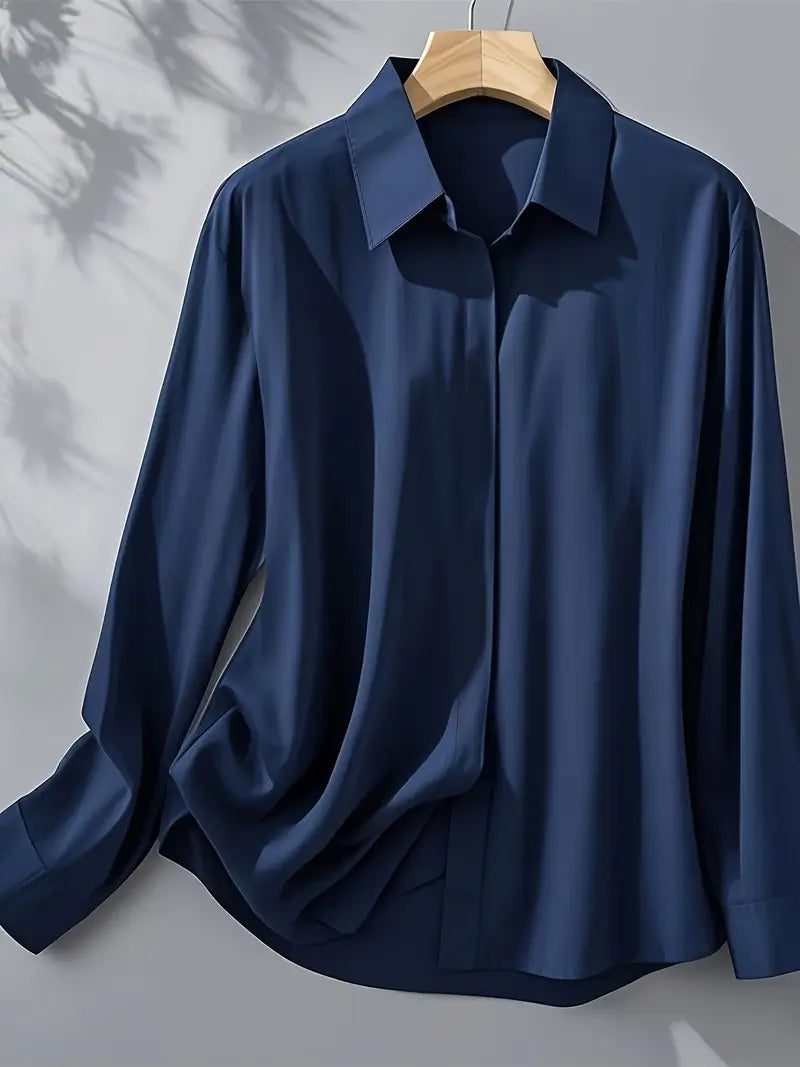 Amiliana - Camisa Elegante De Manga Larga Con Botones