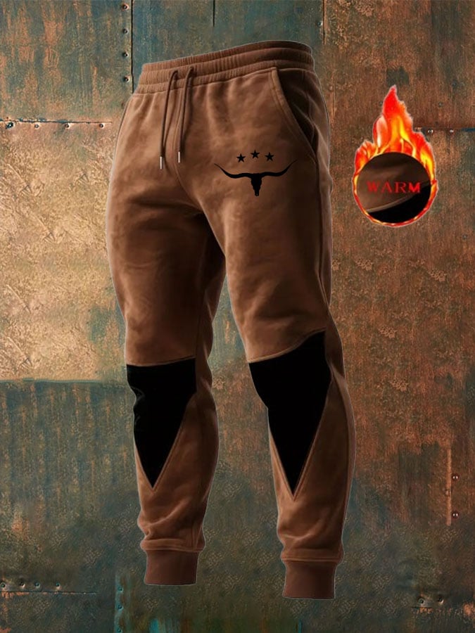 Pantalones de ocio para hombre con estampado western