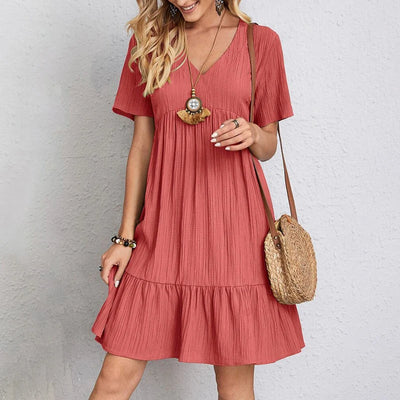 Marisol | Vestido Boho de Verano con Escote en V y Detalle de Volantes