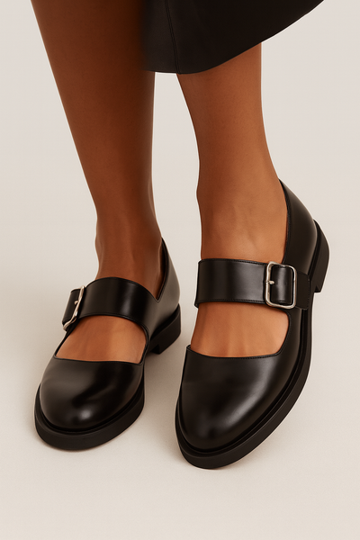 Canelle™ | Mocasines con hebilla negra