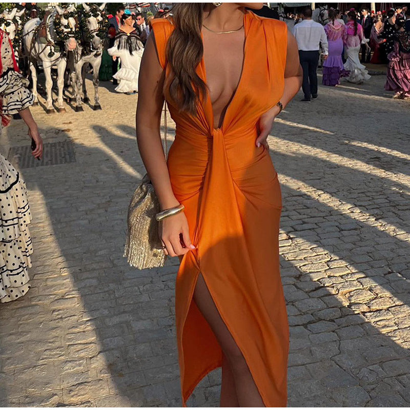 Feera - Vestido De Fiesta Con Escote Profundo