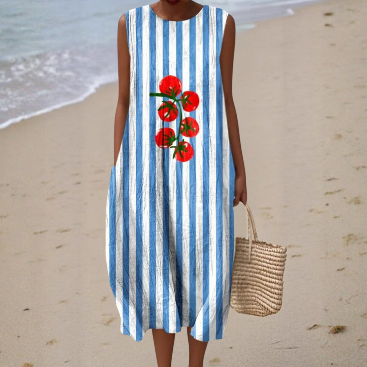 Alina™ | Vestido de Verano Sin Mangas a Rayas