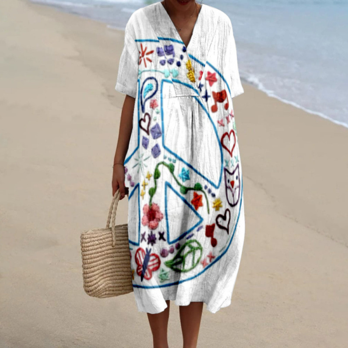 Zara-Jayne™ | Vestido Midi Artístico y Pacífico