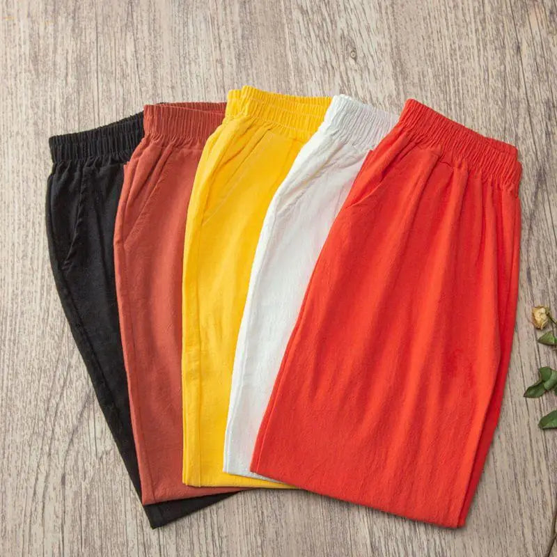 Lorena | Pantalón Harem de Lino Liviano con Cintura Elástica