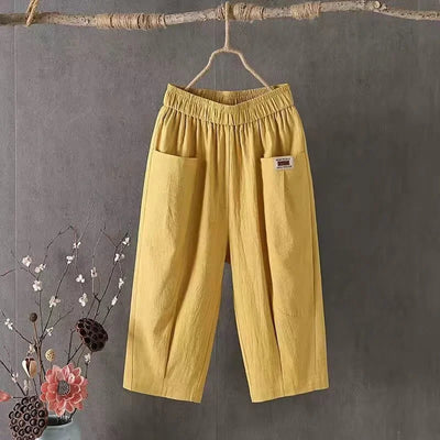 Pantalón Capri Verano Mujer Lino-Algodón