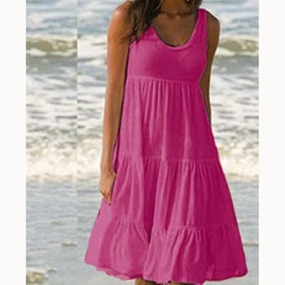 Ingrid | Vestido Midi Elegante sin Mangas con Espalda Descubierta