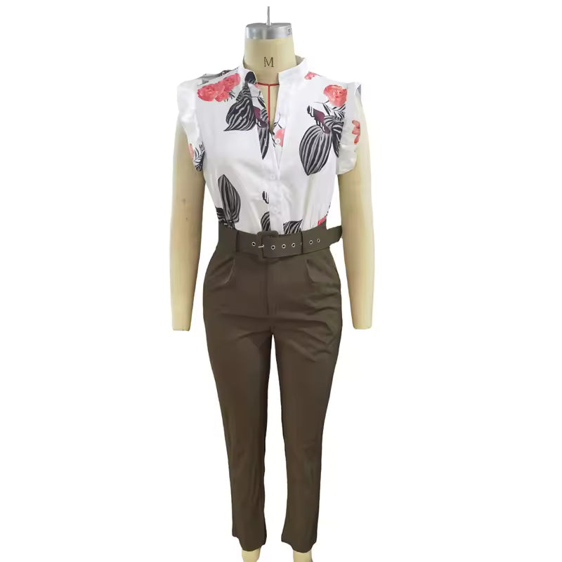 Rainie - Conjunto Elegante con Mangas Voladas