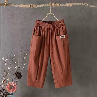 Pantalón Capri Verano Mujer Lino-Algodón