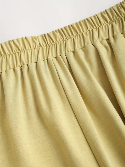 Pantalones cortos de lino casual mujer