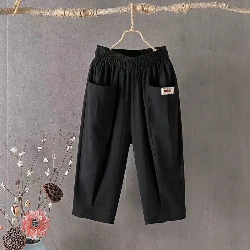 Pantalón Capri Verano Mujer Lino-Algodón