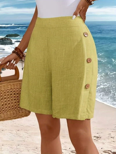 Pantalones cortos de lino casual mujer