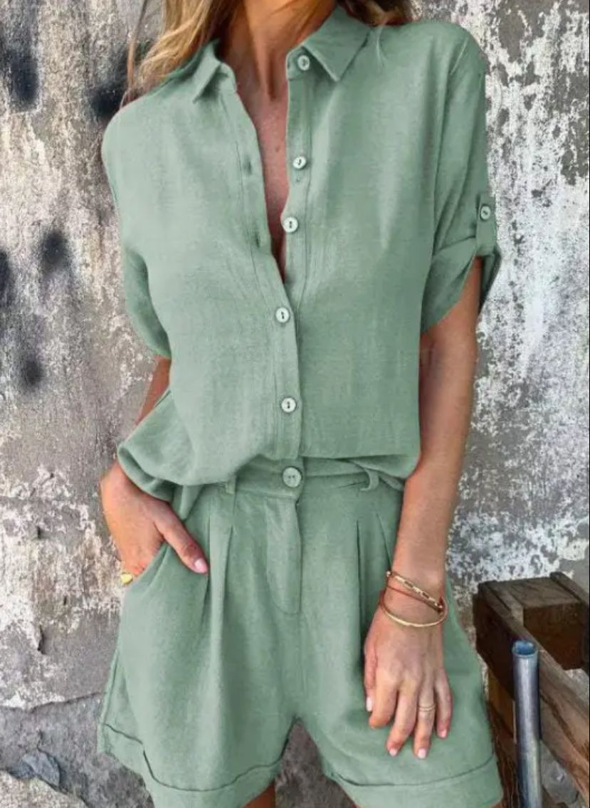 NOA - Conjunto de Mezcla de Lino de Dos Piezas