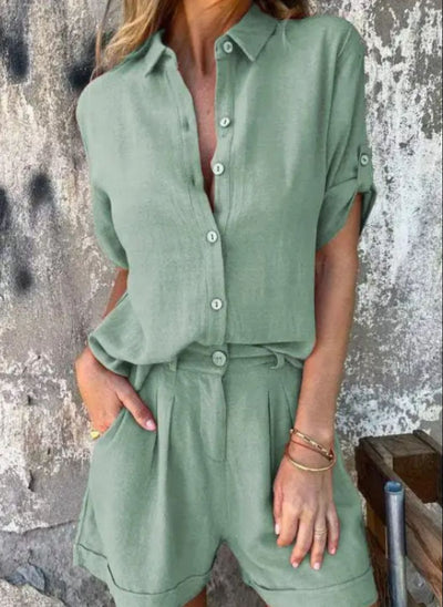 NOA - Conjunto de Mezcla de Lino de Dos Piezas