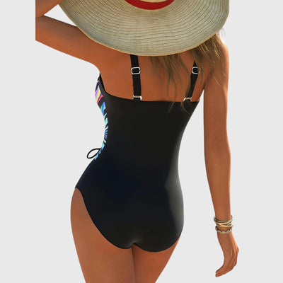 Traje de Baño de Alta Elasticidad y Estilo con Detalle Frontal Cruzado