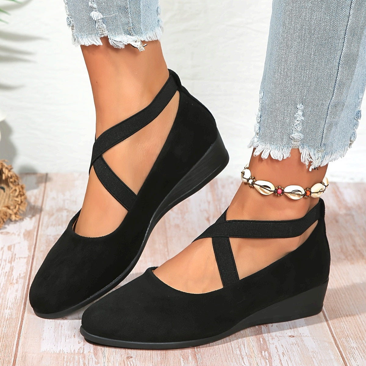 Élise® -  bailarinas con tiras cruzadas para una comodidad refinada