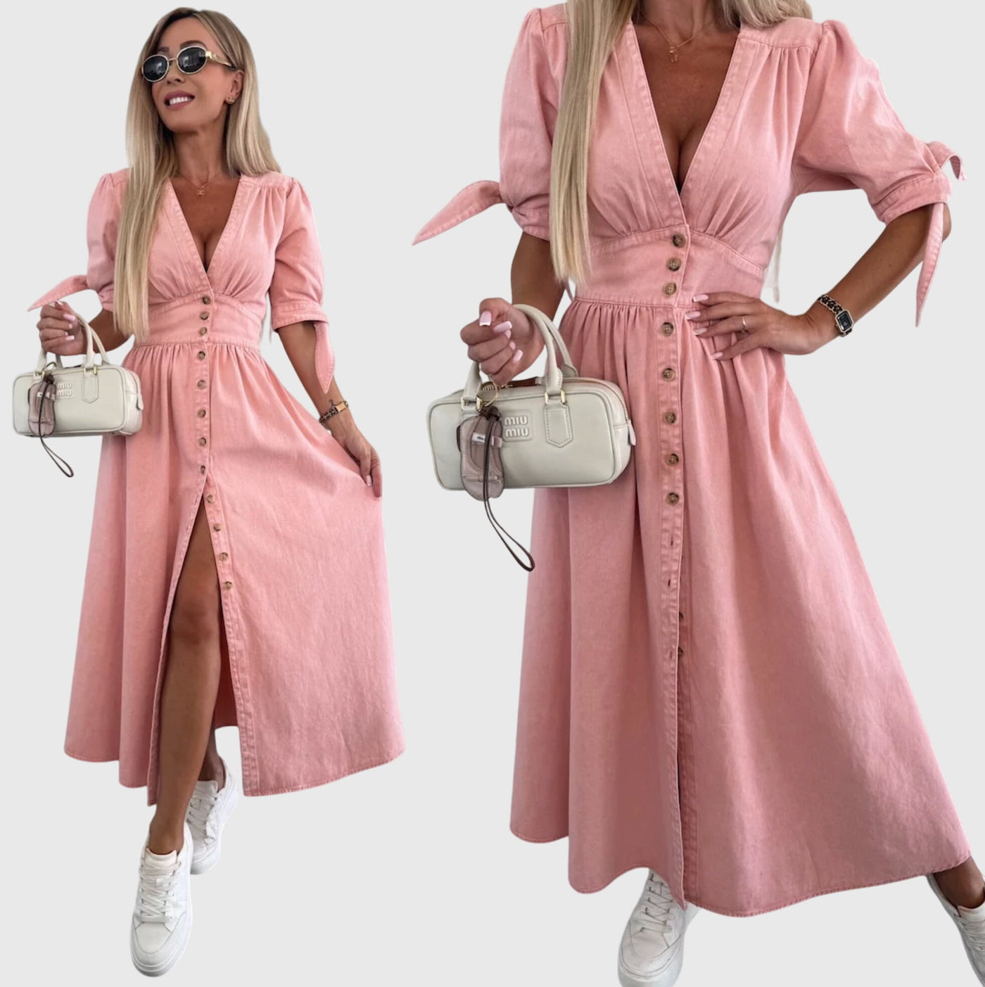 Sophia™ | Vestido de Denim Elegante