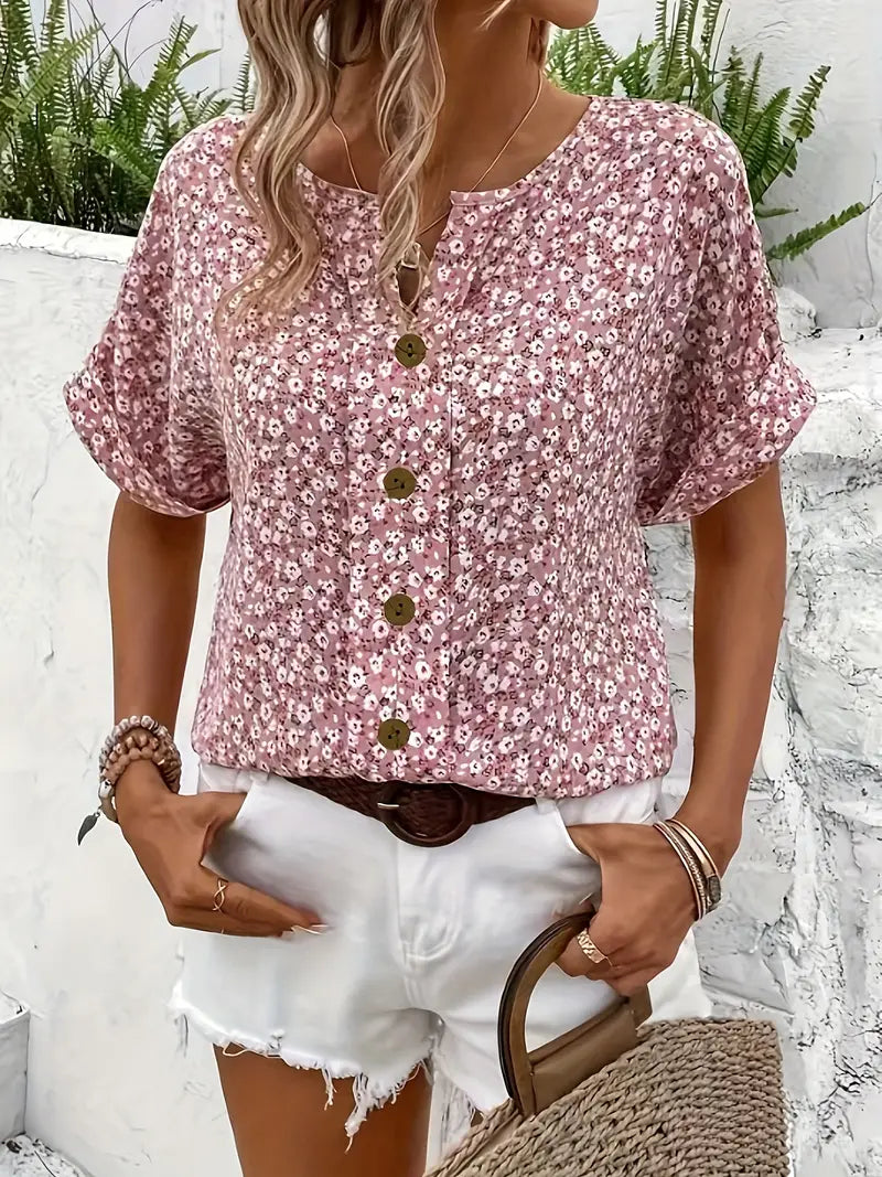 Jenna | Blusa Floral de Botones